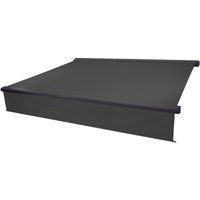 Elektrische Vollkassetten-Markise HHG 606, 5x3m ausfahrbarer Volant Polyester anthrazit, anthrazit von HHG