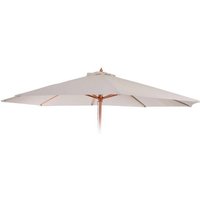 Ersatz-Bezug für Sonnenschirm Lissabon, Sonnenschirmbezug Ersatzbezug, ø 3,5m Polyester 8 Streben creme-weiß von HHG
