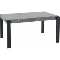 Esstisch HHG 698, Tisch Küchentisch Esszimmertisch, Industrial Metall 140x80cm Marmor-Optik grau - grey von HHG