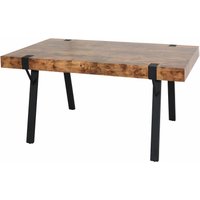 Esstisch HHG 741, Tisch Küchentisch Esszimmertisch, Industrial Metall 150x90cm dunkle Wildeiche - brown von HHG