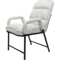 Esszimmerstuhl HHG 127, Stuhl Polsterstuhl, 160kg belastbar Rückenlehne verstellbar Metall Stoff/Textil creme-beige - beige von HHG