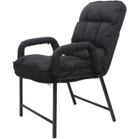 Esszimmerstuhl HHG 127, Stuhl Polsterstuhl, 160kg belastbar Rückenlehne verstellbar Metall Stoff/Textil schwarz von HHG