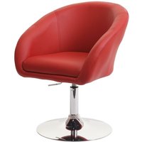 Esszimmerstuhl HHG 247, Küchenstuhl Stuhl Drehstuhl Loungesessel, drehbar höhenverstellbar Kunstleder rot - red von HHG