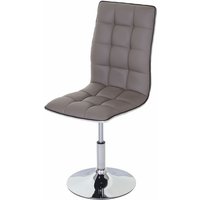 Esszimmerstuhl HHG 272, Stuhl Küchenstuhl, höhenverstellbar drehbar, Kunstleder taupe-grau - brown von HHG