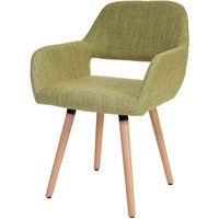 Esszimmerstuhl HHG 428 ii, Stuhl Küchenstuhl, Retro 50er Jahre Design Textil, hellgrün - green von HHG