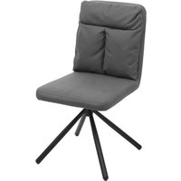 Esszimmerstuhl HHG 735, Küchenstuhl Stuhl, drehbar Auto-Position Textil/Stoff grau von HHG