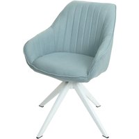 HHG - Esszimmerstuhl 786, Küchenstuhl Stuhl mit Armlehne, drehbar Stoff/Textil mint-grün - green von HHG