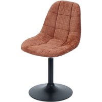 HHG - Esszimmerstuhl 893, Küchenstuhl Stuhl Drehstuhl, Stahl mvg Stoff/Textil Chenille (465g/m²) terrakotta von HHG