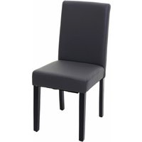 Esszimmerstuhl Littau, Küchenstuhl Stuhl, Kunstleder grau matt, dunkle Beine - grey von HHG