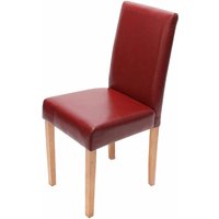 Esszimmerstuhl Littau, Küchenstuhl Stuhl, Kunstleder rot, helle Beine - red von HHG