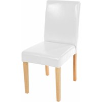 Esszimmerstuhl Littau, Küchenstuhl Stuhl, Kunstleder weiß, helle Beine - white von HHG