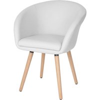 Esszimmerstuhl Vaasa T633, Stuhl Küchenstuhl, Retro 50er Jahre Design Kunstleder, weiß von HHG