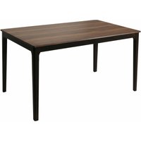 Esszimmertisch HHG 641, Tisch Esstisch, Massiv-Holz hdf Laminat Melamin 135x80cm, Sheesham Holz-Optik, dunkle Beine - brown von HHG