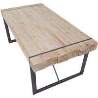 Esszimmertisch HHG 892, Esstisch Tisch, Tanne Holz rustikal massiv MVG-zertifiziert naturfarben 80x180x90cm - brown von HHG