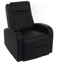 HHG - Fernsehsessel Brüssel, tv Sessel Relaxsessel Liegesessel, Kunstleder schwarz - black von HHG