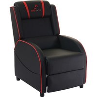 HHG - Fernsehsessel 110, Relaxsessel TV-Sessel Gaming-Sessel, Kunstleder schwarz/rot - black von HHG