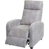 Fernsehsessel HHG 461, Relaxsessel Sessel Liegesessel, Liegefunktion verstellbar Stoff/Textil vintage hellgrau - grey von HHG