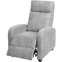 Fernsehsessel HHG 461, Relaxsessel Sessel Liegesessel, Liegefunktion verstellbar Stoff/Textil vintage hellgrau von HHG