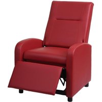 HHG - Fernsehsessel 660, Relaxsessel Liege Sessel, Kunstleder klappbar 99x70x75cm rot - red von HHG