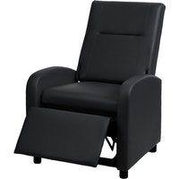 Fernsehsessel HHG 660, Relaxsessel Liege Sessel, Kunstleder klappbar 99x70x75cm schwarz - black von HHG