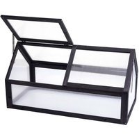 HHG - Frühbeet 571, Gewächshaus Treibhaus Pflanzbeet, mvg zertifiziert Holz stufenlos verstellbar 108x57x54cm anthrazit von HHG