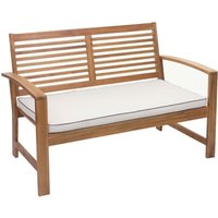 Gartenbank HHG 087, Bank Sitzbank 2-Sitzer, Akazie Holz massiv MVG-zertifiziert 112cm, braun Polster creme Gartenbank HHG 087, Bank Sitzbank 2-Sitzer, Akazie Holz massiv MVG-zertifiziert 112cm, braun Polster creme von HHG