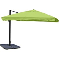 Gastronomie-Ampelschirm HHG 980, Sonnenschirm, 3x3m (Ø4,24m) Polyester/Alu 23kg Flap, grün mit Ständer, drehbar - green von HHG