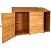 Geräteschuppen HHG 577, Geräteschrank Gerätehaus, Holz gebeizt MVG-zertifiziert, 180x250x93cm naturfarben - brown von HHG