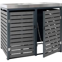 HHG - 2er Mülltonnenverkleidung 787, Mülltonnenbox mit Pflanzkasten, 124x134x84cm wpc Edelstahl 79kg anthrazit HHG - 2er Mülltonnenverkleidung 787, Mülltonnenbox mit Pflanzkasten, 124x134x84cm wpc Edelstahl 79kg anthrazit von HHG