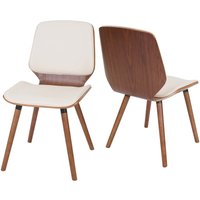 HHG - 2er-Set Esszimmerstuhl 094, Holz Bugholz Retro-Design Walnussoptik, MVG-zertifiziert Kunstleder creme HHG - 2er-Set Esszimmerstuhl 094, Holz Bugholz Retro-Design Walnussoptik, MVG-zertifiziert Kunstleder creme von HHG