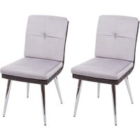 HHG - 2er-Set Esszimmerstuhl 556, Küchenstuhl Polsterstuhl Lehnstuhl, Kunstleder Samt MVG-zertifiziert grau HHG - 2er-Set Esszimmerstuhl 556, Küchenstuhl Polsterstuhl Lehnstuhl, Kunstleder Samt MVG-zertifiziert grau von HHG