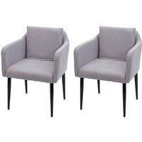 HHG - 2er-Set Esszimmerstuhl 734, Küchenstuhl Lehnstuhl Stuhl Stoff/Textil hellgrau HHG - 2er-Set Esszimmerstuhl 734, Küchenstuhl Lehnstuhl Stuhl Stoff/Textil hellgrau von HHG