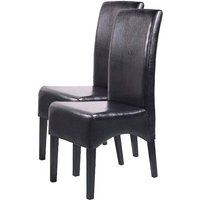 HHG - 2er-Set Esszimmerstuhl Küchenstuhl Stuhl Crotone, leder schwarz, dunkle Beine HHG - 2er-Set Esszimmerstuhl Küchenstuhl Stuhl Crotone, leder schwarz, dunkle Beine von HHG