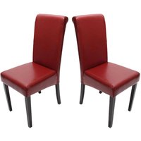 HHG - 2er-Set Esszimmerstuhl Lecce ii, Leder rot, dunkle Beine HHG - 2er-Set Esszimmerstuhl Lecce ii, Leder rot, dunkle Beine von HHG