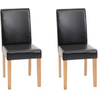 2er-Set Esszimmerstuhl Stuhl Küchenstuhl Littau Leder, schwarz, helle Beine 2er-Set Esszimmerstuhl Stuhl Küchenstuhl Littau Leder, schwarz, helle Beine von HHG