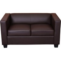 HHG - 2er Sofa Lille, Kunstleder braun - brown von HHG