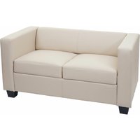 2er Sofa Lille, Kunstleder creme - beige von HHG