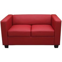 HHG - 2er Sofa Lille, Kunstleder rot HHG - 2er Sofa Lille, Kunstleder rot von HHG