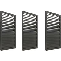 3er-Set Aluminium Schiebetür für Pergola HHG 495, Terrassenüberdachung, Lamellenpaneel Modul, 206x272cm anthrazit von HHG