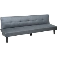 3er-Sofa HHG 761, Couch Schlafsofa Gästebett Bettsofa Klappsofa, Schlaffunktion 195cm Stoff/Textil, grau - grey von HHG