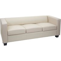 3er Sofa Lille Leder, creme - beige von HHG