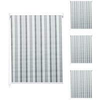 HHG - 4er-Set Rollo 338, Fensterrollo Seitenzugrollo Jalousie, 100x160cm Sonnenschutz blickdicht grau/weiß - multicolour von HHG
