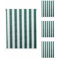 HHG - 4er-Set Rollo 338, Fensterrollo Seitenzugrollo Jalousie, 100x160cm Sonnenschutz blickdicht grün/weiß - multicolour von HHG