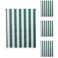 HHG - 4er-Set Rollo 474, Fensterrollo Seitenzugrollo Jalousie, 120x230cm Sonnenschutz blickdicht grün/weiß - multicolour von HHG