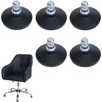 5er-Set Bodengleiter HHG 912 statt Rollen - fester Stand für Bürostuhl/Esszimmerstuhl, Fußgleiter, ø 11mm schwarz - black von HHG