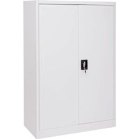 Aktenschrank HHG 731, Stahlschrank Büroschrank Schrank, 2 Türen abschließbar Metall 140x90x40cm weiß - white von HHG