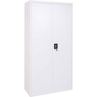 HHG - Aktenschrank 731, Stahlschrank Büroschrank Schrank, 2 Türen abschließbar Metall 185x90x40cm weiß von HHG