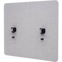 HHG - Akustik-Tischtrennwand 943, Büro-Sichtschutz Schreibtisch Pinnwand, doppelwandig Stoff/Textil 60x65cm grau von HHG