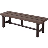 HHG - Alu Gartenbank 663, Bank Parkbank Sitzbank Balkonbank, wetterfest wpc 120cm, braun - brown von HHG