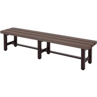 HHG - Alu Gartenbank 665, Bank Parkbank Sitzbank Balkonbank, wetterfest wpc 180cm, braun - brown von HHG